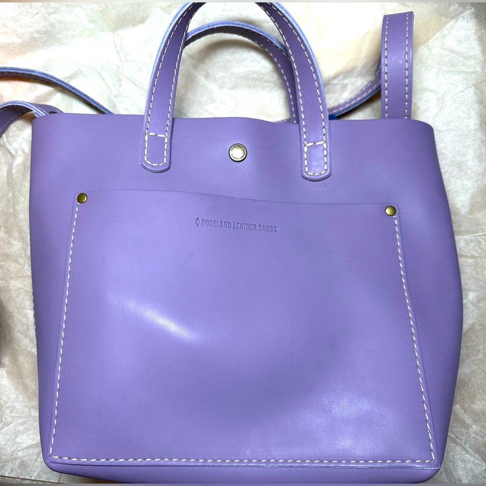 Portland Leather Goods Lavender Mini Crossbody Tote